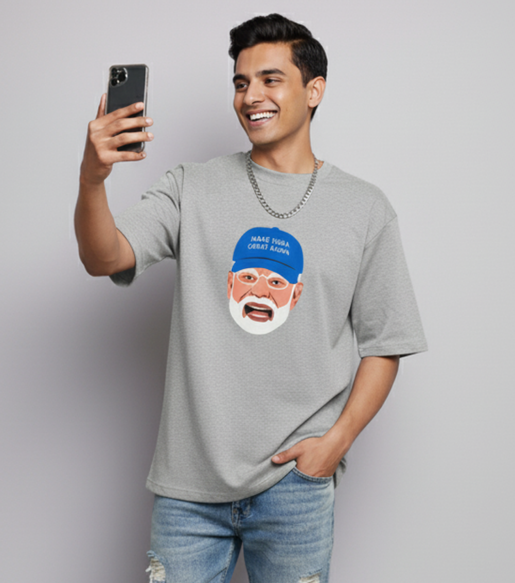 Narendra Modi India T-Shirt Grey