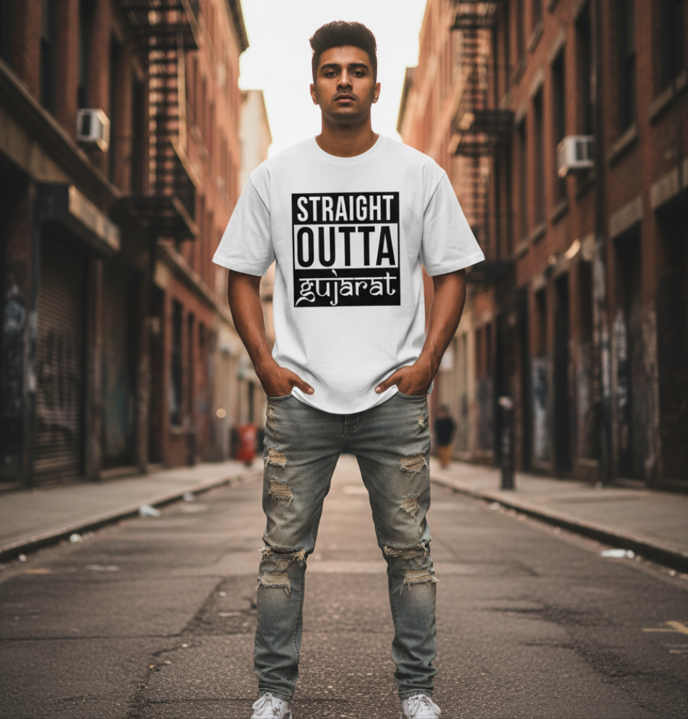 Straight Outta Gujarat T-Shirt White