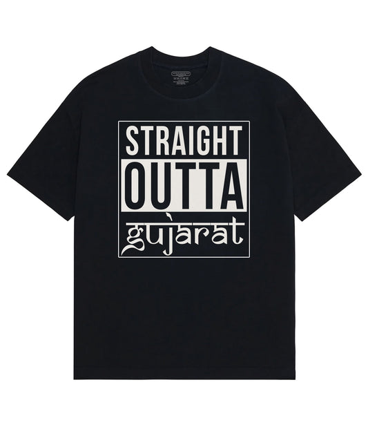 Straight Outta Gujarat T-Shirt Black